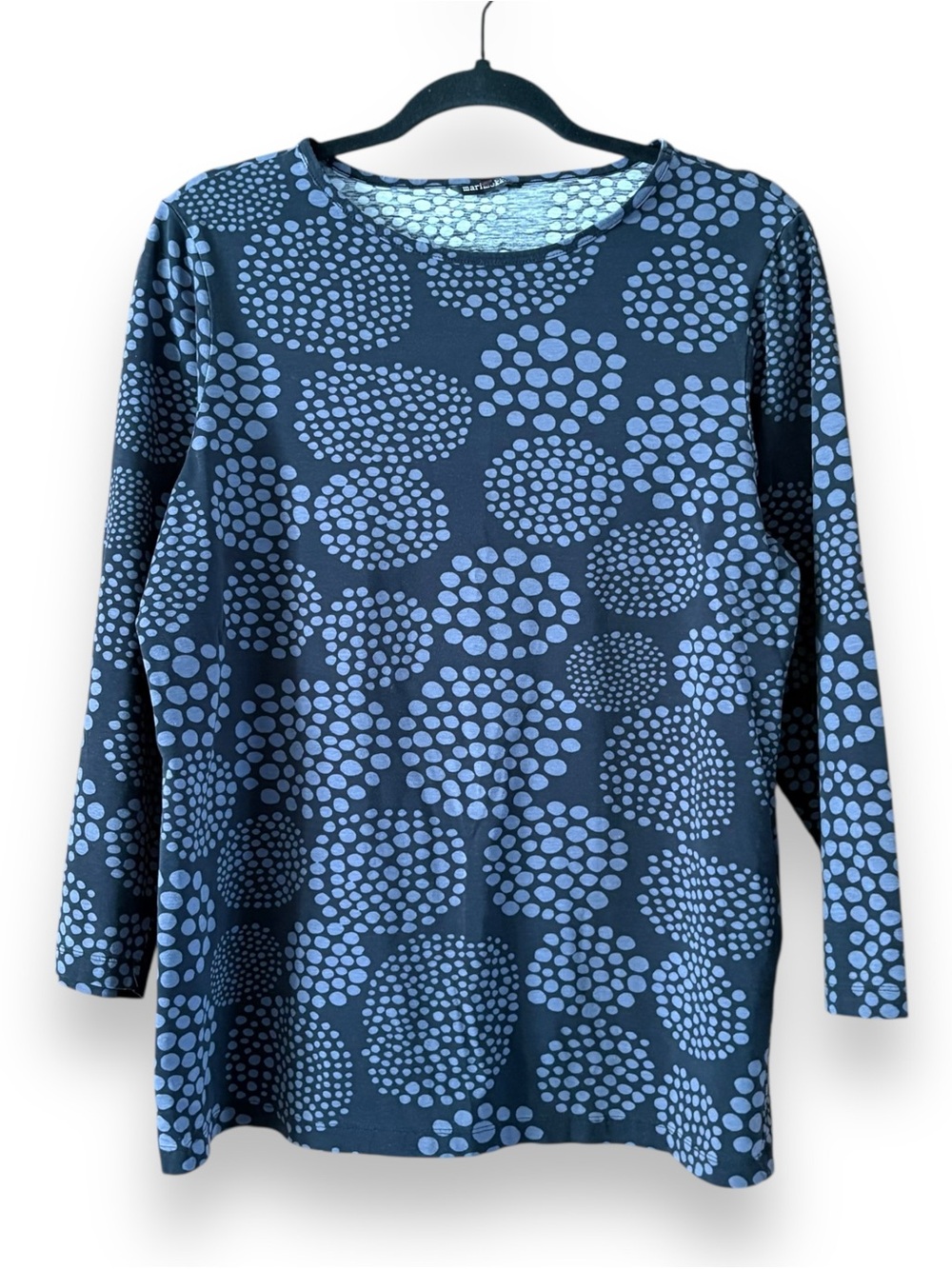 Marimekko Paletti Blue Dot Long Sleeve Top Artist Quirky Unique Dopamine
